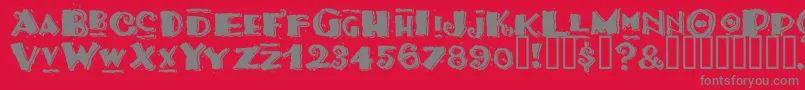 TacoModern-Schriftart – Graue Schriften auf rotem Hintergrund