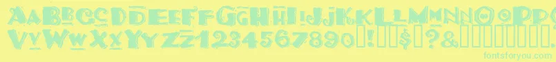 TacoModern Font – Green Fonts on Yellow Background