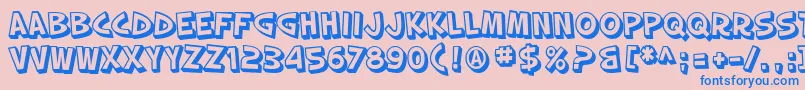 SfSlapstickComicShaded Font – Blue Fonts on Pink Background
