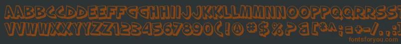 Шрифт SfSlapstickComicShaded – коричневые шрифты на чёрном фоне