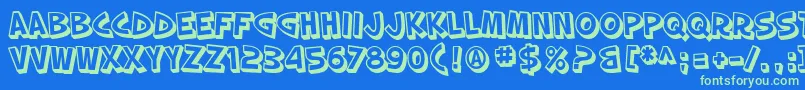 SfSlapstickComicShaded Font – Green Fonts on Blue Background