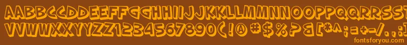 SfSlapstickComicShaded Font – Orange Fonts on Brown Background