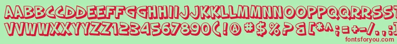 SfSlapstickComicShaded Font – Red Fonts on Green Background
