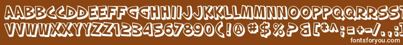フォントSfSlapstickComicShaded – 茶色の背景に白い文字
