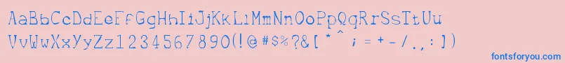 Metrique Font – Blue Fonts on Pink Background