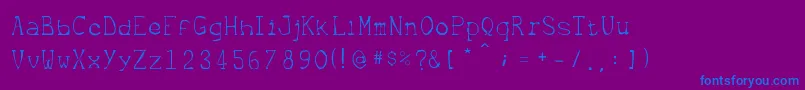 フォントMetrique – 紫色の背景に青い文字