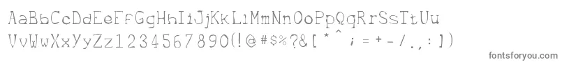フォントMetrique – 白い背景に灰色の文字
