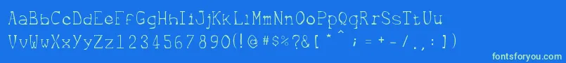 Metrique Font – Green Fonts on Blue Background