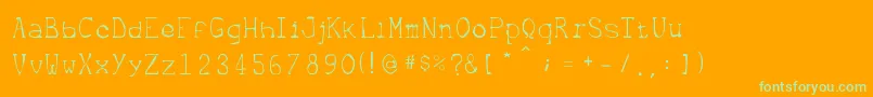 Metrique Font – Green Fonts on Orange Background