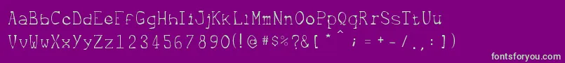 Metrique Font – Green Fonts on Purple Background