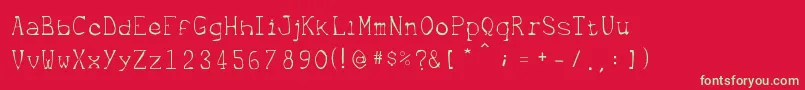 フォントMetrique – 赤い背景に緑の文字