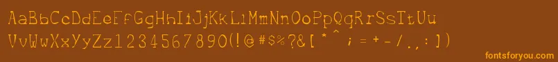 Metrique Font – Orange Fonts on Brown Background