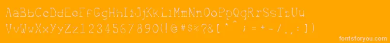 Metrique-Schriftart – Rosa Schriften auf orangefarbenem Hintergrund
