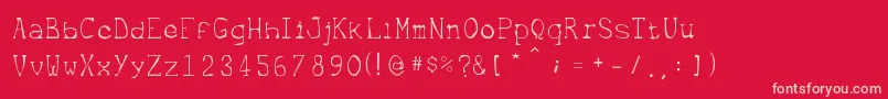 Metrique-Schriftart – Rosa Schriften auf rotem Hintergrund