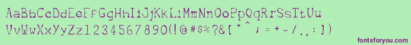 Metrique Font – Purple Fonts on Green Background