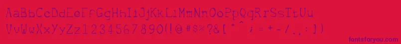 Metrique-Schriftart – Violette Schriften auf rotem Hintergrund