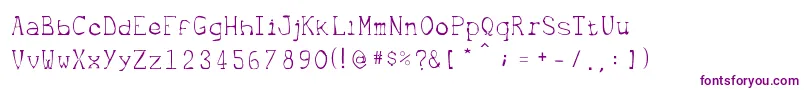 Metrique-fontti – violetit fontit valkoisella taustalla
