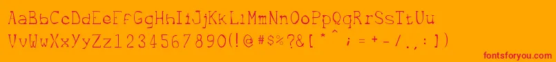 Metrique Font – Red Fonts on Orange Background