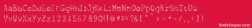 Metrique-fontti – valkoiset fontit punaisella taustalla