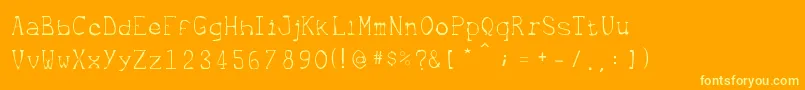 Metrique Font – Yellow Fonts on Orange Background