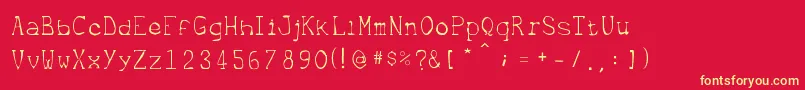 フォントMetrique – 黄色の文字、赤い背景