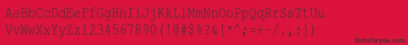 CourierNewCyr75n Font – Black Fonts on Red Background