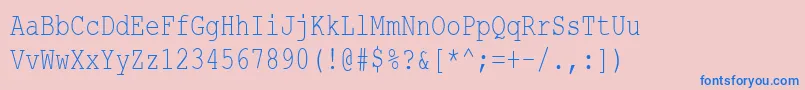 CourierNewCyr75n Font – Blue Fonts on Pink Background