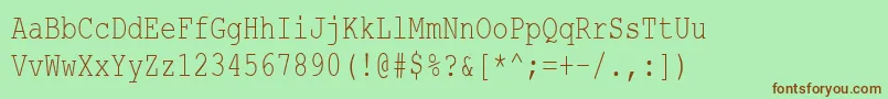 Шрифт CourierNewCyr75n – коричневые шрифты на зелёном фоне