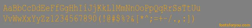 フォントCourierNewCyr75n – オレンジの文字は灰色の背景にあります。