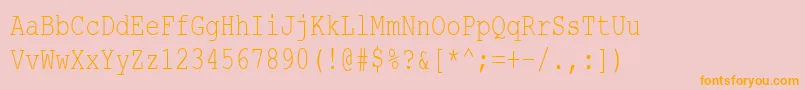 CourierNewCyr75n Font – Orange Fonts on Pink Background