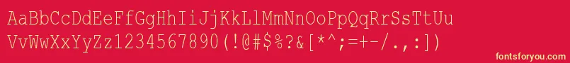 CourierNewCyr75n Font – Yellow Fonts on Red Background