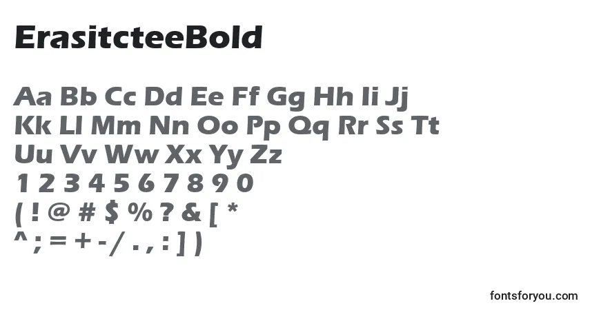 Czcionka ErasitcteeBold – alfabet, cyfry, specjalne znaki