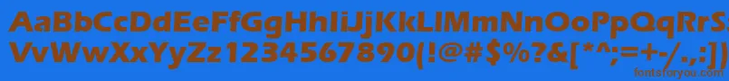 Więcej informacji o czcionce ErasitcteeBold Czcionka ErasitcteeBold – brązowe czcionki na niebieskim tle