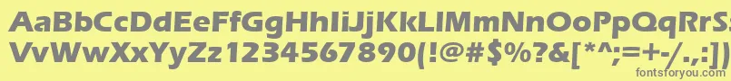 Fonte ErasitcteeBold – fontes cinzas em um fundo amarelo