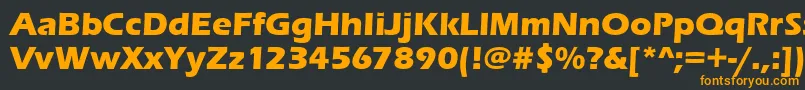 フォントErasitcteeBold – 黒い背景にオレンジの文字