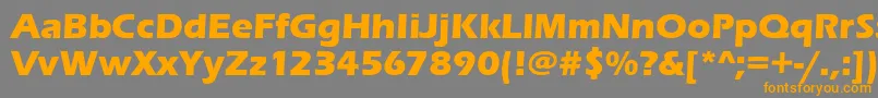 フォントErasitcteeBold – オレンジの文字は灰色の背景にあります。