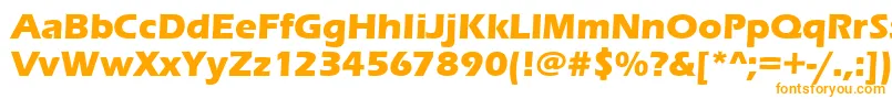 フォントErasitcteeBold – 白い背景にオレンジのフォント