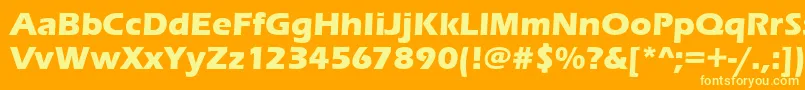Шрифт ErasitcteeBold – жёлтые шрифты на оранжевом фоне