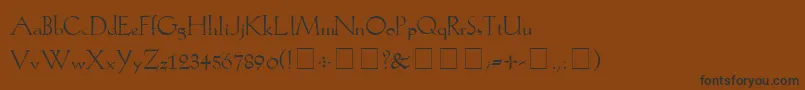 Czcionka Koch – czarne czcionki na brązowym tle