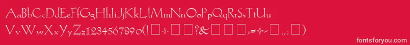 Koch Font – Pink Fonts on Red Background