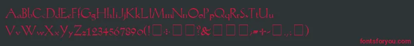 Koch Font – Red Fonts on Black Background