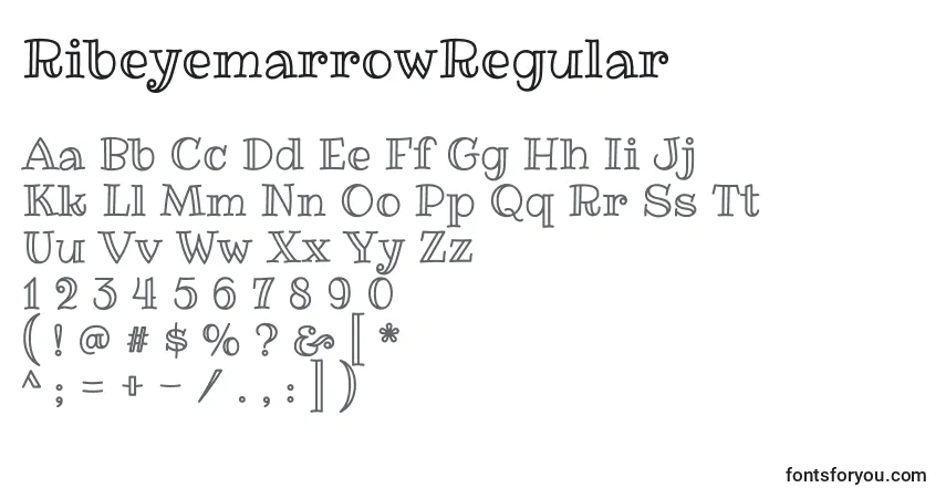 Fuente RibeyemarrowRegular - alfabeto, números, caracteres especiales