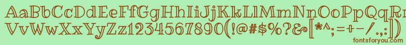 RibeyemarrowRegular Font – Brown Fonts on Green Background