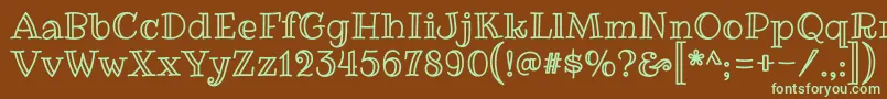 RibeyemarrowRegular Font – Green Fonts on Brown Background