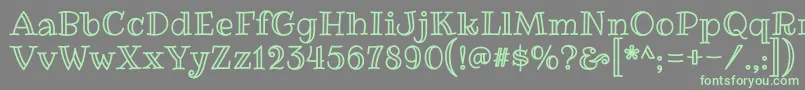 RibeyemarrowRegular Font – Green Fonts on Gray Background