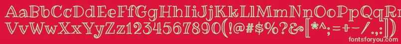 RibeyemarrowRegular Font – Green Fonts on Red Background