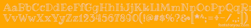 More about RibeyemarrowRegular Font RibeyemarrowRegular Font – Pink Fonts on Orange Background