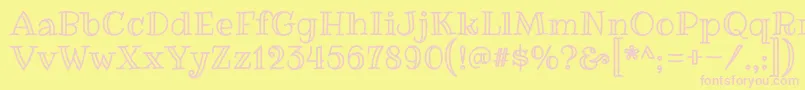 Fonte RibeyemarrowRegular – fontes rosa em um fundo amarelo