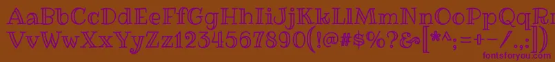 RibeyemarrowRegular Font – Purple Fonts on Brown Background