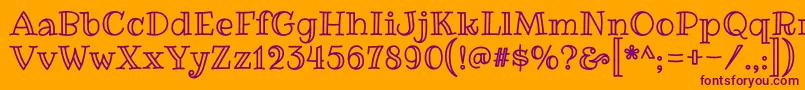RibeyemarrowRegular-fontti – violetit fontit oranssilla taustalla